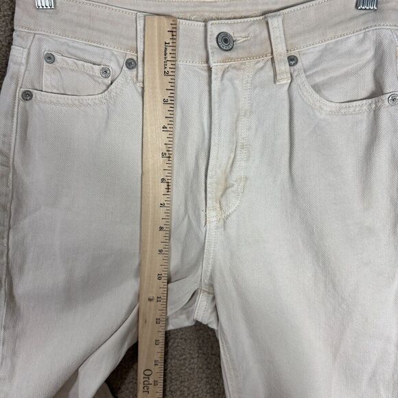 American Eagle Mom Jeans Womens Size 0 Light Beige Straight Leg High Rise Denim - Picture 5 of 12